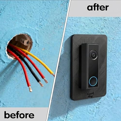 Non Adhesive Wall Panel Mounting Seat, Covering Damage, Holes, And Scratches On Doorbells,Black