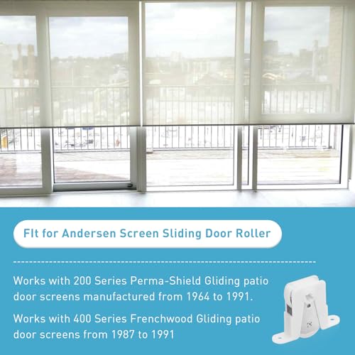Sliding Screen Door Rollers Replacement Kit Fit for Andersen Part #1274104 (Before 1991) with Adjustable Vertical Height and Durable Sliding Wheels for Replacing Damage Roller Wheels