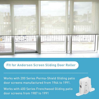 Sliding Screen Door Rollers Replacement Kit Fit for Andersen Part #1274104 (Before 1991) with Adjustable Vertical Height and Durable Sliding Wheels for Replacing Damage Roller Wheels
