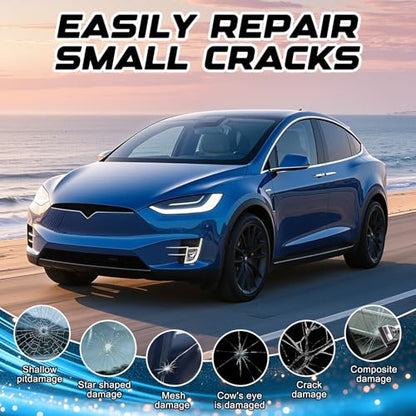 Windshield Crack Repair Kit,Upgraded Car Windshield Chip Repair Kit,Car Crack Gone Glass Repair Kit Car Glass Repair Kit for Cracks and Chips,Glass Repair Tool for Glasses,Mirrors(2Pcs)