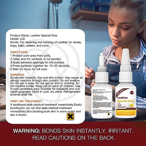 30g Leather Glue, Special Fabric Adhesive for Leather craft, Shoe Repair, Furniture Upholstery, DIY | Strong Bonding Permanent Clear Washable for Genuine Leather Clothing Bags Seats Sofa and PU - size: 30g*1, style: Leather Glue