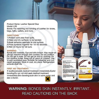 30g Leather Glue, Special Fabric Adhesive for Leather craft, Shoe Repair, Furniture Upholstery, DIY | Strong Bonding Permanent Clear Washable for Genuine Leather Clothing Bags Seats Sofa and PU - size: 30g*1, style: Leather Glue
