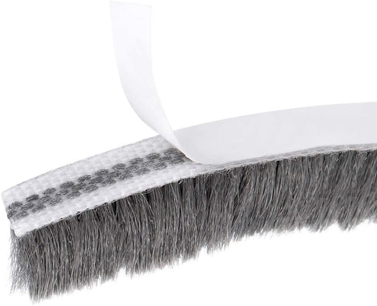 Brush Weather Stripping 7mmx12mm Self Adhesive Sealing Windproof Seal Strip Length 5M Weatherstrip Sweep Brushes for Door Window Gray - color: Length 5M, size: 7mmx12mm