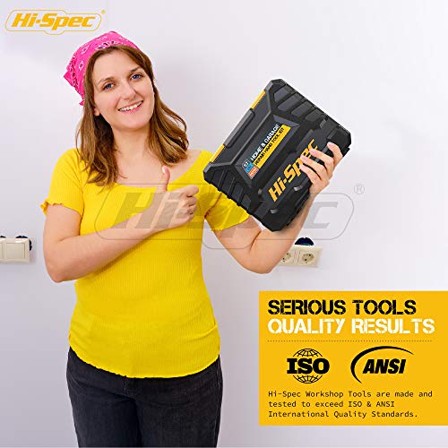 Hi-Spec 57pc Home Garage DIY Tool Kit Set. Complete Beginner Handyman and Home Mechanics Tool Box Set for Auto, Car, Bike and Household Repairs - size: 57 PCS