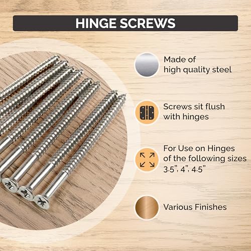 Hinge Outlet Wood Screws, Heavy-Duty Screws for Doors, Cabinets, Furniture & DIY Projects (Oil Rubbed Bronze, 9 X 2 1/4, 24 Pack) - color: Oil Rubbed Bronze