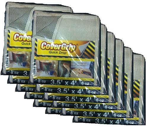 Quick Drop 8 Oz Canvas Safety Drop Cloth, 3.5' x 4', (Pack Of 12) - size: 3.5' x 4'