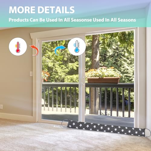 Weighted Door Draft Stopper, 2 Pack 48 Inch Under Door Blocker, Bottom of Door Window Air Noise Light Gap Filler, Saving Energy Cartoon Print Canvas Cotton 2.8Lb - size: 48 inch