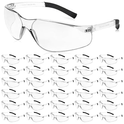Salfboy Safety Glasses for Men Women ANSI Z87.1 Safety Glasses Bulk Protective Eyewear Scratch-Resistant - color: 30 Clear
