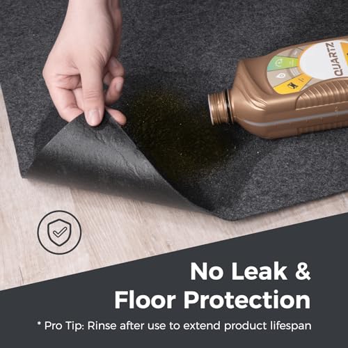 WELKIN Oil Spill Mat (60" x 36"), Absorbent Oil Pad Protects Floor, Garage Floor Mat for Under Car Driveway, Waterproof Backing, Durable & Cuttable - size: 60" x 36"