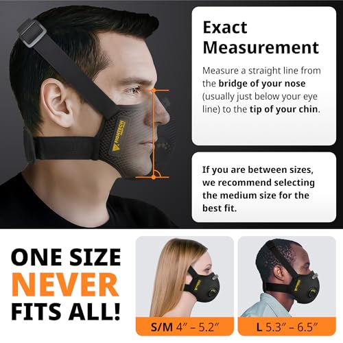 FIGHTECH Dust Mask – Reusable Face Mask with Carbon Filters and Air Valves for Woodworking, Construction, Moving - style: Black Single, X Large
