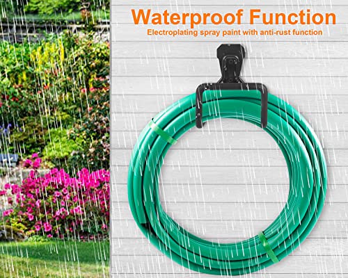PeoMev 2pcs Heavy Duty Hose Hanger Garden Hose Storage Black Water Hose Holders for Outside Wall Mount Garden Hose Reel Hose Stand - color: 2pcs Black