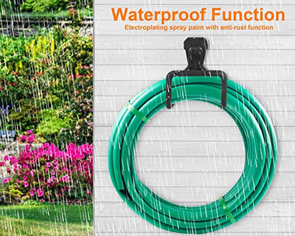 PeoMev 2pcs Heavy Duty Hose Hanger Garden Hose Storage Black Water Hose Holders for Outside Wall Mount Garden Hose Reel Hose Stand - color: 2pcs Black