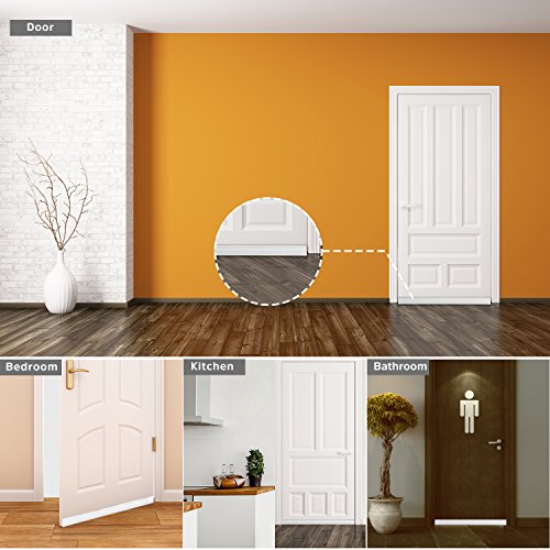 Door Draft Stopper Sweep, 3 Inches Widening Door Bottom Seal Strip Under Door Noise Blocker for Interior Doors Insulation and Soundproofing, 3" W x 39" L White (2019 New Upgrade)