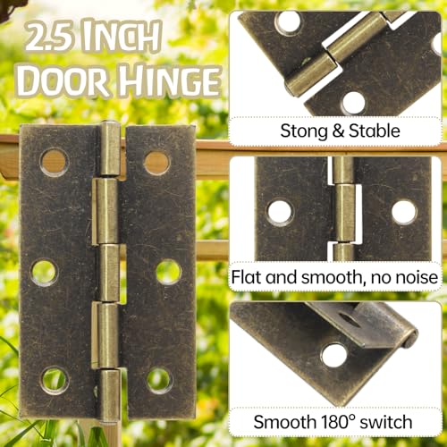 Murtenze 6 Pack 2.5 Inch Door Hinge, Antique Bronze Butt Hinges with Mounting Screws - color: Antique Bronze, size: 2.5 Inch - 6PCS