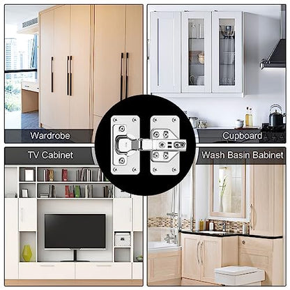 12-Pack Cabinet Hinge Repair Kit - Hinge Fixing Plates for Kitchen, Cupboard, Locker, Cabinet Doors