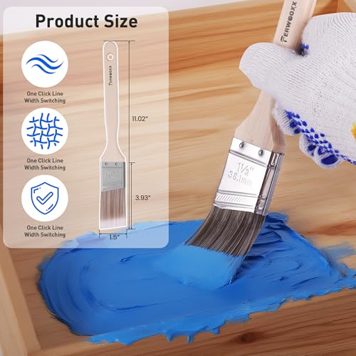 Paint Brush, 1.5IN Stain Brushes for Painting Walls,House Touch-Ups,Furnitures and Fence Staining, Wooden Handle Masonry Paintbrush(3 Packs) - size: 1.5 inch
