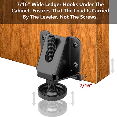 Leveling Feet Heavy Duty Furniture Levelers Adjustable Table Leg Leveler w/Lock Nuts for Furniture,Table, Cabinets, Workbench,Shelving Units and More,Black (Heavy Duty Furniture Levelers Black 4P) - color: Heavy Duty Furniture Levelers Black 4p