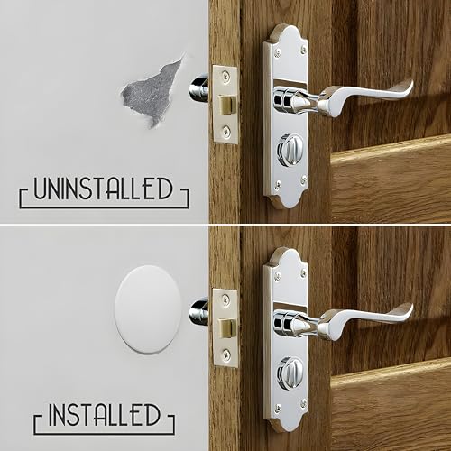 Large Door Stoppers for Wall (4 Pack) – 3.25" White Plastic Wall Protectors with Strong Adhesive – Shock Absorbent & Quiet – Stops Damage from Door Knobs – Stick-On, No Tools Needed
