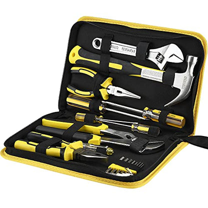 DOWELL Tool Set Tool Kit 19-Piece Household Tool Kit Set Pliers Screwdriver Set Hex Key Wrench with Storage Tool Bag Pouch HYT19 - size: 19PCS