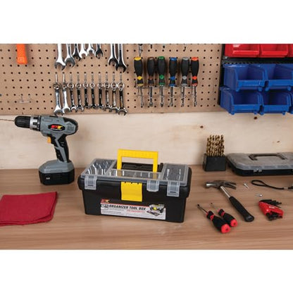 Performance Tool W54012 Heavy Duty Plastic Organizer Tool Box for Workshops and Garages, Black, 12.5-Inch - size: 12" Plastic Tool Box, style: Plastic Tool Box