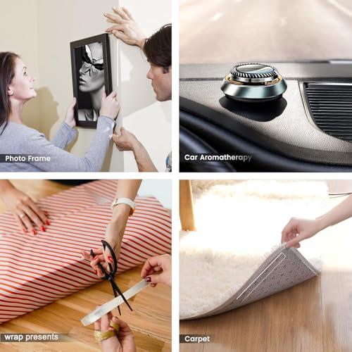 Extra Strong Double Sided Tape, 16.5FT Double Sided Adhesive Tape Heavy Duty, Clear & Tough Nano Tape for Hanging Picture, Poster, Carpet, Photo Deco, Multipurpose Mounting Tape (1/24" x1/2" x 16.5') - size: 1/24" x1/2" x 16.5'