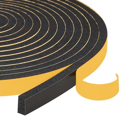 Yotache Weather Stripping Door Seal Strip 1/2x1/4 inch, Adhesive Foam Insulation Tape for Door Frames, Windows, 16.5 Ft - size: 1/2"x1/4"x16.5 Ft