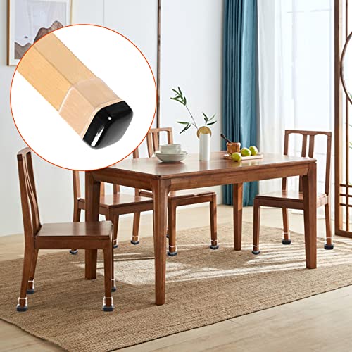 Ezprotekt 24 Pcs Chair Sliders for Carpet, Square Chair Glides for Carpet, Teflon Furniture Pads Glides, Bar Stool Protectors Caps, Furniture Sliders for Chair Table Desk Clear (S Fit: 0.55"- 0.75") - size: S - Clear