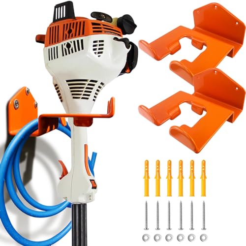 Weedeater Hanger, 2 Pack Weed Eater Hanger for Wall, Heavy Duty Weed Wacker Hooks for Garage, Garage Organization Storage Shed Organizer Mounted Trimmer Rack - color: 2 PACK