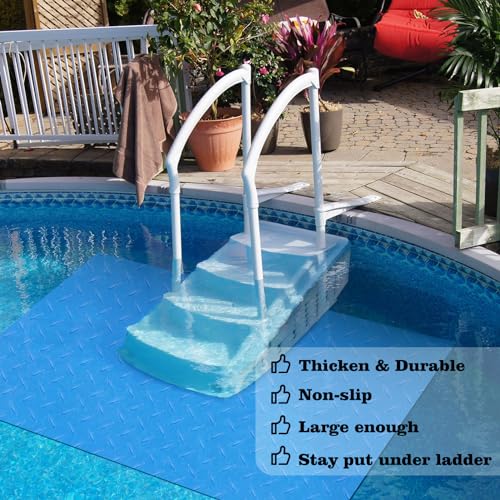 45x60 inches Swimming Pool Ladder Mat Protective Swimming Pool Step Pad for Above Ground Swimming Pool Ladder Pad Vinyl Non-Slip Pool Liner - size: 45x60 inches