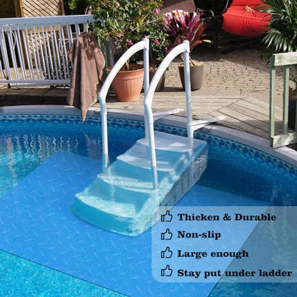 45x60 inches Swimming Pool Ladder Mat Protective Swimming Pool Step Pad for Above Ground Swimming Pool Ladder Pad Vinyl Non-Slip Pool Liner - size: 45x60 inches