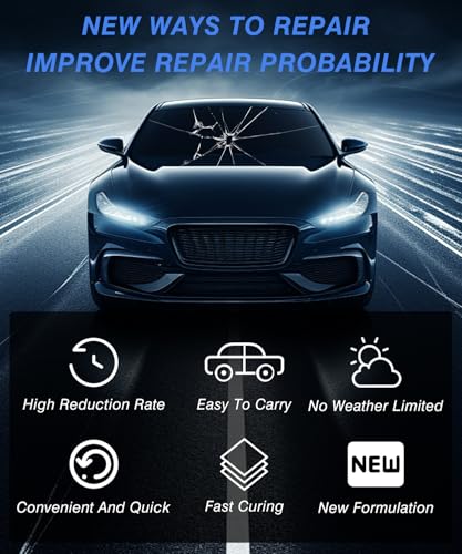 Windshield Crack Repair Kit, Windshield Repair Kit For Chips And Cracks, 2025 Upgraded Windshield Chip Repair Kit Rock Chip Repair Kit Windshield, Window Crack Repair Kit, For Invisible Repairs (2pcs) - color: Black one