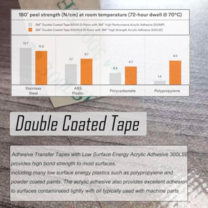 3M 300LSE Double Sided Tape Heavy Duty, 0.39" × 36 Ft Clear Ultra Thin High Strength Automotive Mounting, Waterproof for Car Trim, Mirror, Rv, LED Strips, Electronics Invisible Bonding (0.39" × 36 Ft) - size: 0.39" × 36 Ft