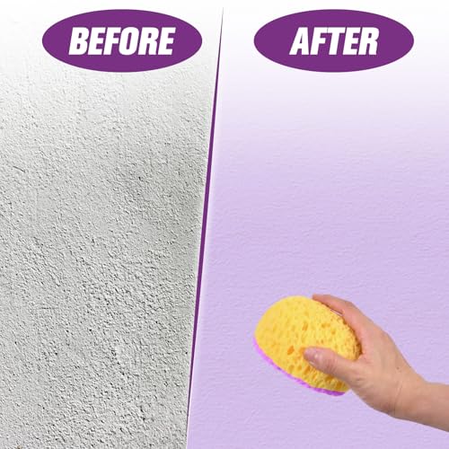 4PCS Texture Sponge Kit Drywall Patch Ceiling Repair Tool for Knockdown Orange Peel and Splatter Texture DIY Painting Wall Decor Home Renovation Paint Sponges for Professional Finishes