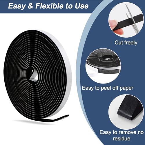 Weather Stripping Door Seal Foam Tape for Doors Windows 1/2 Inch W x 1/8 Inch T 50 FT Strong High Density Foam Insulation Strips Adhesive Tape - size: 1/2 Inch W x 1/8 Inch T 50Ft