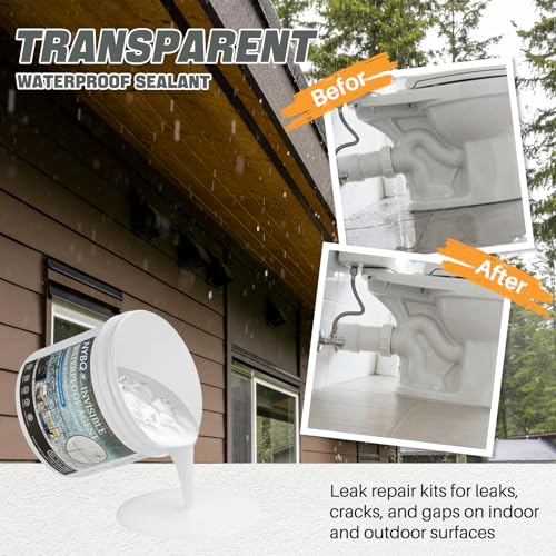 NYBQ Waterproof Sealant Coating 18oz, Transparent Invisible Waterproof Agent, Super Strong Anti-Leakage Polyurethane Coating for Bathroom, Roofs, Kitchen, Patio, Walls, Indoor & Outdoor - size: 18OZ