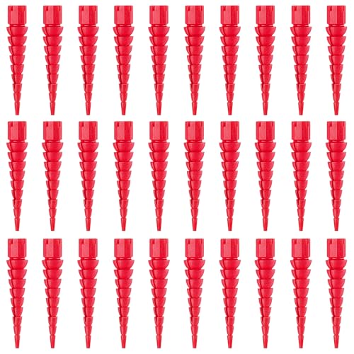 30 Pcs Wood Anchor, Stripped Screw Hole Repair Kit for Wood, Door Hinge Screw Hole Repair Fits Screws Sizes #2 to #16, Red - color: Red