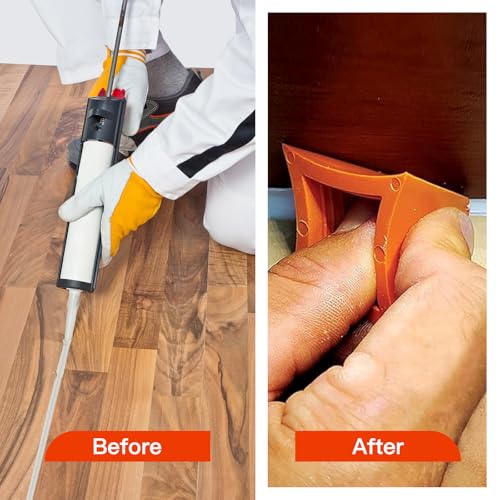 Silicone Caulking Tool Set,Caulking Tools,Reusable Caulk Finishing Tool,Silicone Applicator for Kitchen,Bathroom,Floor and Wall(2 PCS)