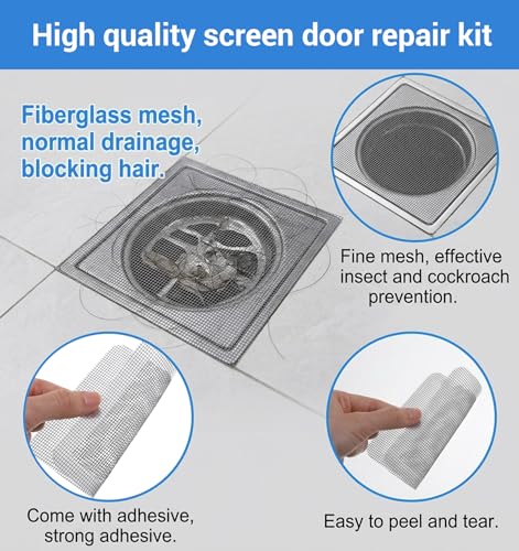 20 Pcs Screen Patches Self Adhesive, Window Mesh Screen Repair Patches Peels & Sticks, Polyurethane Mesh Repair Patch for Window & Door Tears, (Gray, 4"X4")
