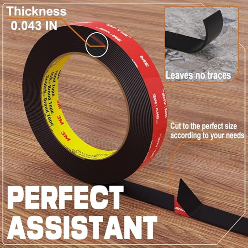 Double Sided Tape Heavy Duty 1/4 inch * 16.5F，Double Sided mounting Tape for Walls,vhb Strong Double Sided Tape Heavy Duty for Car, LED Strip Light, Home/Office Decor - size: 1/4 IN x16.5FT