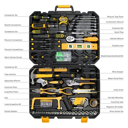 Start Pro 237-Piece Household & Auto Repair Tool Kit - General Hand Tool Set with Screwdrivers, Sockets, Wrenches & Plastic Storage Case, Portable for DIY