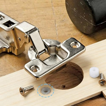 30 Set Furniture Fasteners, Plastic Hinge Dowel Inserts with Stainless Steel Screws for Cabinet Door Repair, Easy Installation Kit for Kitchen Cabinet Hinges Replacement and Drawer Fix