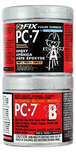 PC Products PC-7 Epoxy Adhesive Paste, Two-Part Heavy Duty, 1/2lb in Two Cans, Charcoal Gray 87770 - size: 1/2 Lb in Two Cans