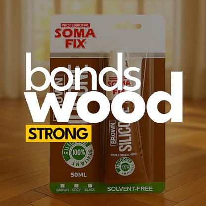 Brown Silicone Caulk - Easy Squeeze Caulking Tube, Silicone Sealant for Wood, Kitchen, Bathroom, Sink, Windows - Multi Purpose & Waterproof - 1.7 fl. oz (Brown) - color: Brown