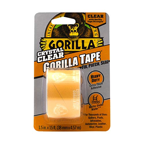 Gorilla Crystal Clear Repair Duct Tape, 1.88” x 5 yd, Clear, (Pack of 1) - size: 1 - Pack