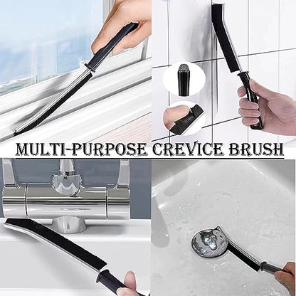 Cleaning Brush, 9 Pcs Hard Bristle Crevice Cleaning Brush Set for Kitchen Bathroom Toilet Grout Bottle Gap Window Tracks, Multifunctional Home Essentials Scrub Cleaning Tools - color: 01. Black(9p)