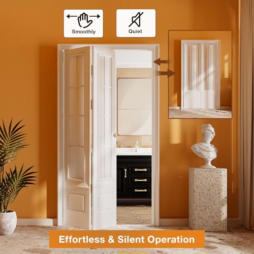 Bifold Door Hardware Kit, 2-Pack 24-Inch Bi-fold Closet Door Track Kit Bifold Closet Door Hardware Kit Folding Door Hardware Repair Replacement Tool Kit - size: 24 Inch
