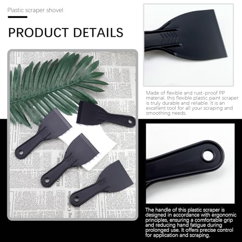 10Pcs Plastic Putty Scraper, Putty Knives for Taping Drywall Spreading Painting Wall Scratching, 3" Width 6mm Thin