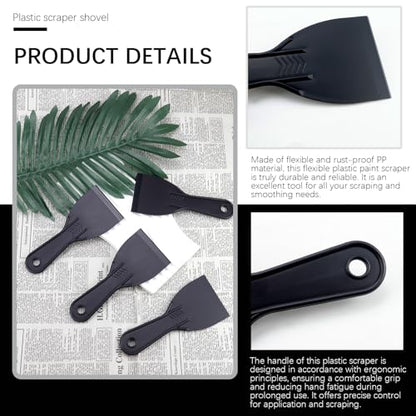 10Pcs Plastic Putty Scraper, Putty Knives for Taping Drywall Spreading Painting Wall Scratching, 3" Width 6mm Thin