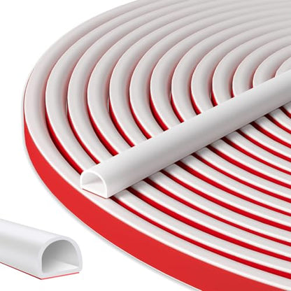Self Adhesive Weather Stripping Seal, 3/8" W x 1/4" T x 20 FT D Shape Door Seal Strip for Soundproofing and Draft Proofing Door Frame and Windows