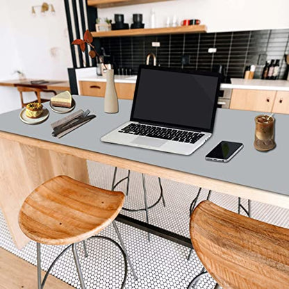 Large Gun Gleaning Mat for Pistol Rifle Shotgun, Oil-Resistant Gun Cleaning Pad, Non-Slip Waterproof Leather Workbench Mat Desk Pad for Gun Maintenance - color: Gray, style: 37"x17"